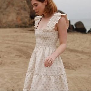 Hill House Ellie Nap Dress in Gold Jacquard